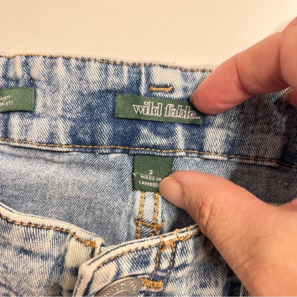 Imperfect Wild Fable Blue Jean Shorts High Waisted Distressed size 2 denim short - Picture 6 of 15